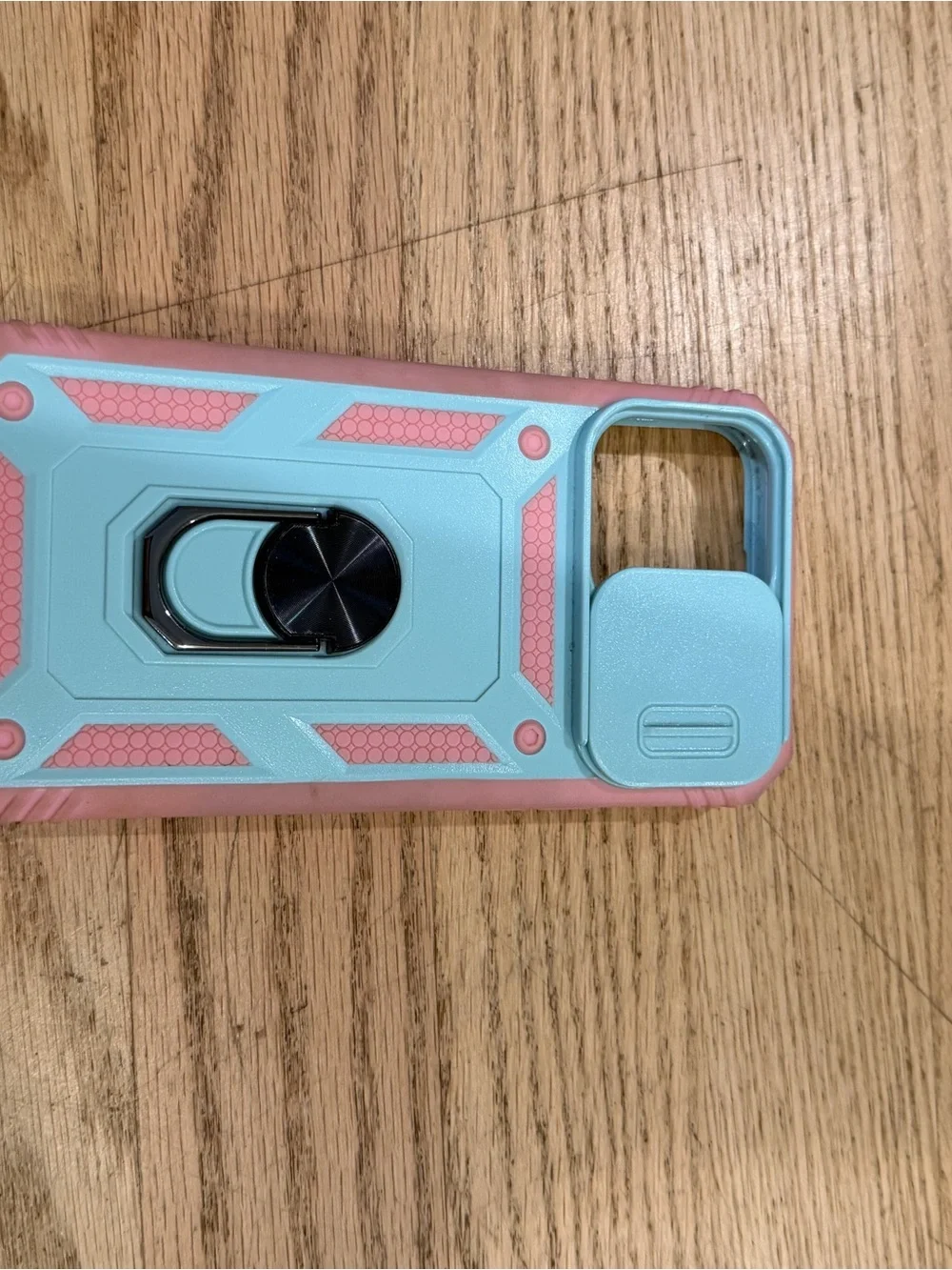 iPhone 15 pro max Protective Pink & Light Blue Phone Case with Ring Stand